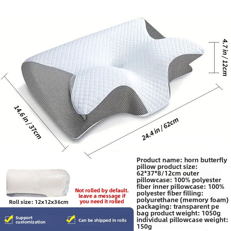 Butterfly Memory Foam Pillow - Slow Recovery Neck Support