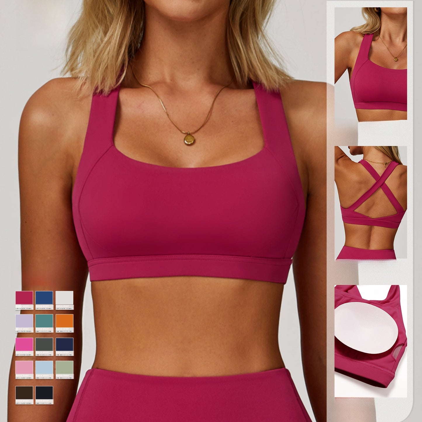 Womens High Support Yoga Sports Bra for Fitness Running