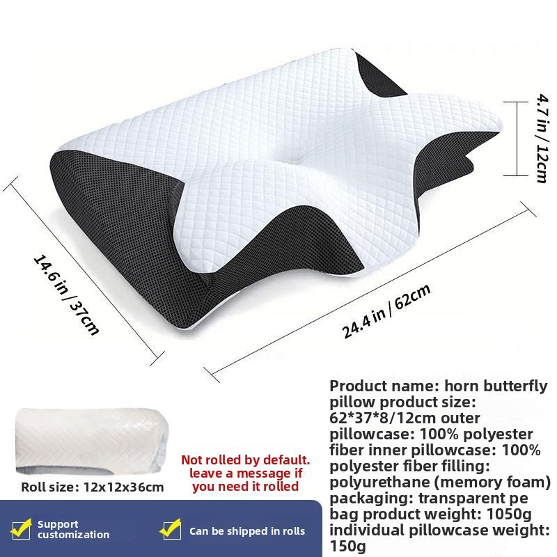 Butterfly Memory Foam Pillow - Slow Recovery Neck Support