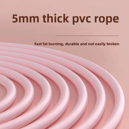 Pink 5mm-thick PVC jump rope for fitness and weight loss by FitGearMonarch, durable and not easily broken.
